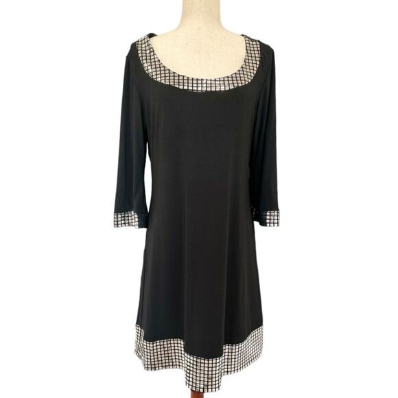 Tiana B. Dresses & Skirts - Tiana B - Embellished Black Cocktail Shift Dress with Silver Accent - Size Large